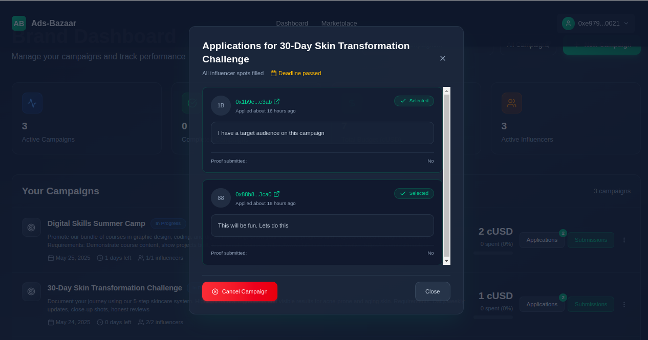 Ads-Bazaar - Farcaster Mini Apps screenshot