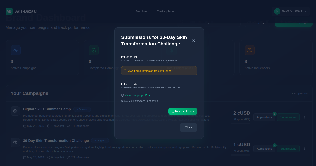 Ads-Bazaar - Farcaster Mini Apps screenshot